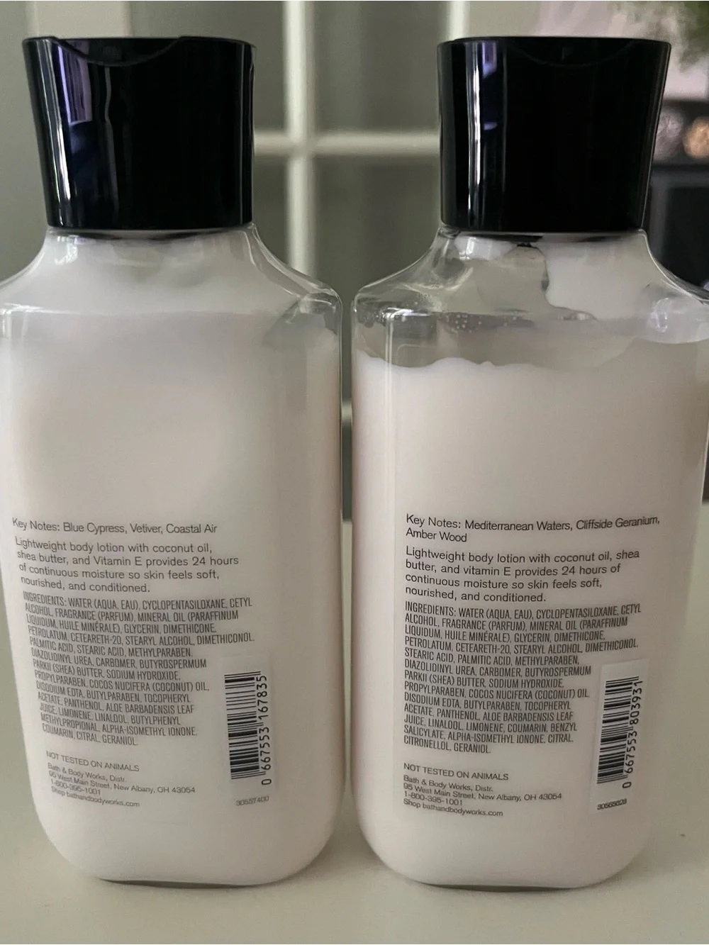 Lot 2 Mens Bath & Body Works Lotion-Ocean and Marble (rare & discontinued) 8oz